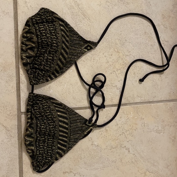 Black Gold String Bikini - Picture 2 of 3